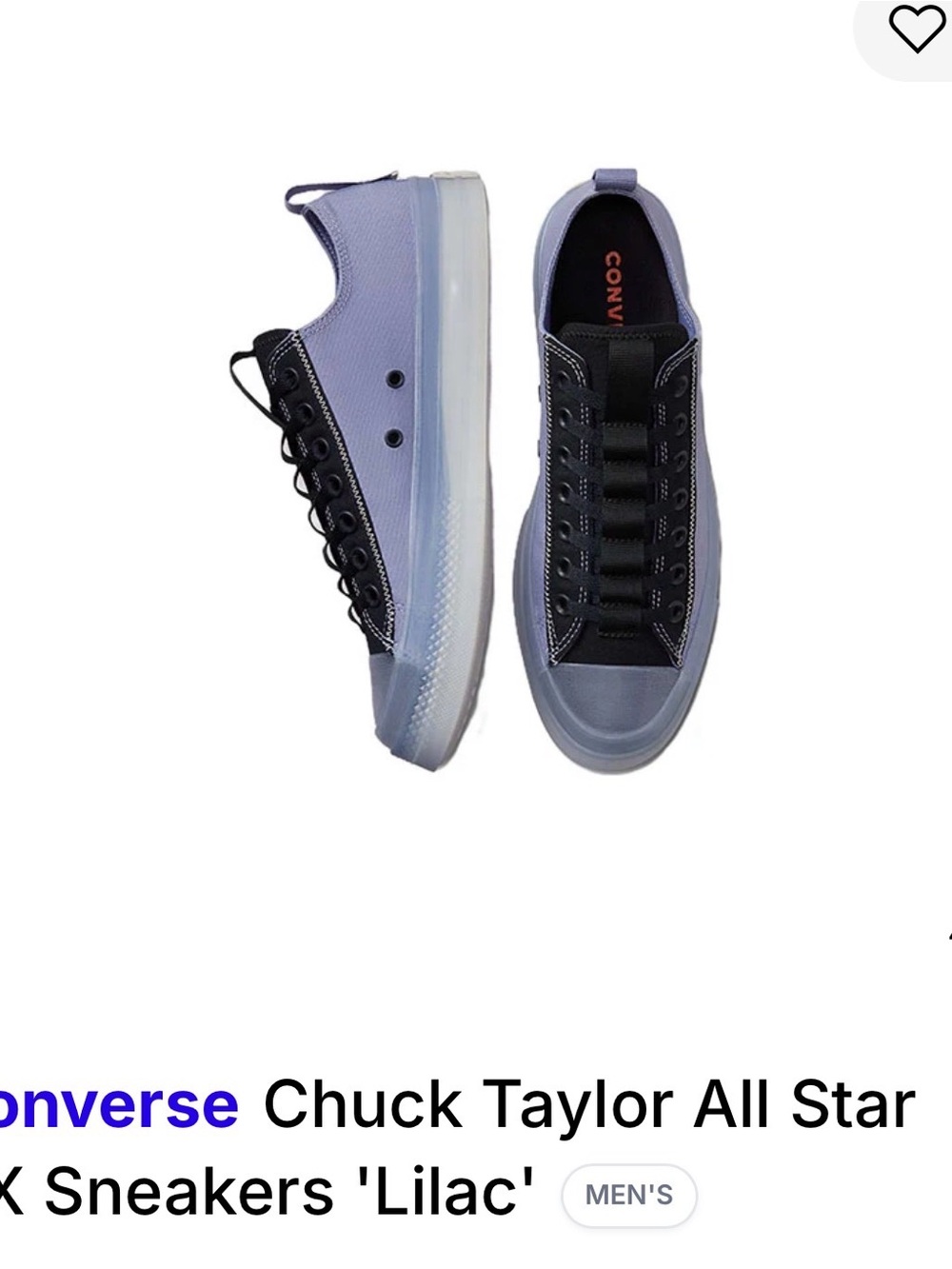 Chuck Taylor, Converse CX Low-Top Sneakers in Lavender and Black- Desert Sunset